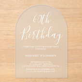 Moderne elegantie 60e verjaardag acryl uitnodigingen (Voorkant)