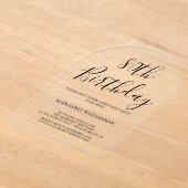 Moderne elegantie 80e verjaardag acryl uitnodigingen (Laagn)