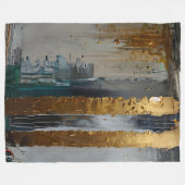 Moderne Elegantie Abstract Goud Fleece Deken (Voorkant (Horizontaal))