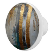 Moderne Elegantie Abstract Goud Keramische Knop (Rechts)