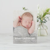 Moderne Elegantie Baby Jongen Foto Geboorte Aankondiging (Staand voorkant)