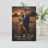 Moderne elegantie Bewaar de datum Foto Aankondigin Kaart (Staand voorkant)