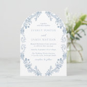  Moderne Elegantie Bloemenboog bruiloft Kaart (Staand voorkant)