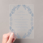  moderne elegantie bloemenbruiloft acryl uitnodigingen (Insitu (Draagbaar))