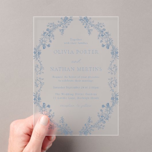  moderne elegantie bloemenbruiloft acryl uitnodigingen (Insitu (Draagbaar))