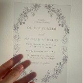  moderne elegantie bloemenbruiloft acryl uitnodigingen