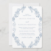  moderne elegantie bloemenbruiloft kaart (Voorkant)