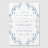 moderne elegantie bloemenbruiloft magnetische uitnodiging (Voorkant)