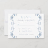  moderne elegantie bloemenbruiloft RSVP kaartje (Voorkant)