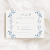  moderne elegantie bloemenbruiloft RSVP kaartje