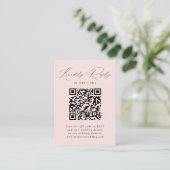 Moderne Elegantie Blos QR Code RSVP Informatiekaartje (Staand voorkant)