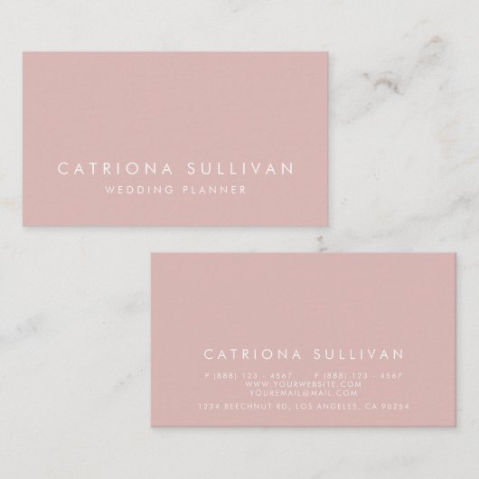 Moderne Elegantie Blush Roze Visitekaartje (Voorkant / Achterkant)