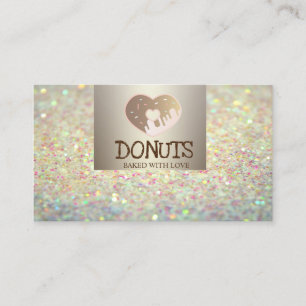 Moderne Elegantie, Bokeh, Donuts, Bakkerij Visitekaartje
