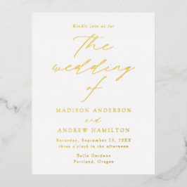 Moderne Elegantie Bruiloft Folie Uitnodiging Briefkaart