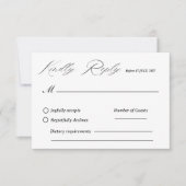 Moderne Elegantie Bruiloft RSVP Kaart (Voorkant)