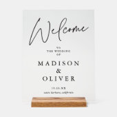 Moderne Elegantie Bruiloft Welkomstbord Acryl Bord (Voorkant)