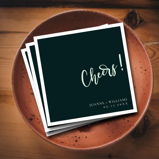 Moderne elegantie! Donkergroene Hand Lettered brui Servet