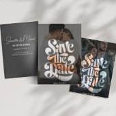 Moderne elegantie Een foto Chic bruiloft Save The Date
