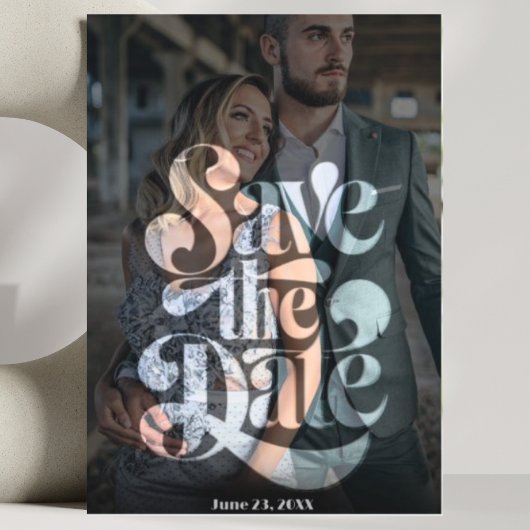 Moderne Elegantie Eén Foto Chic Huwelijk Save The Date
