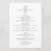 Moderne elegantie, eenvoudige boog initialen bruil menu (Voorkant)