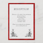 Moderne Elegantie en Red Velvet bruiloft Informatiekaartje (Voorkant)