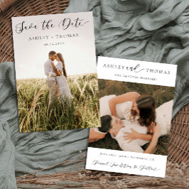 Moderne Elegantie Foto Huwelijk Save The Date