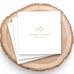 Moderne elegantie: gepersonaliseerde gouden hart b servet