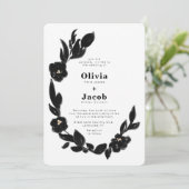 Moderne Elegantie Geschilderd Bloemen Krans Trouwe Kaart (Staand voorkant)