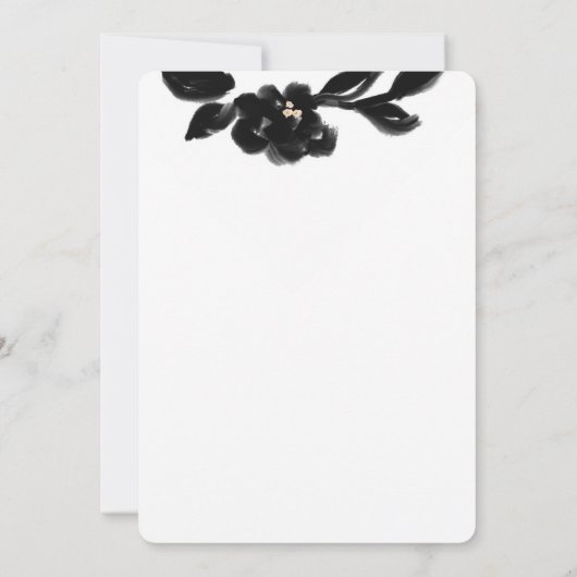 Moderne Elegantie Geschilderd Bloemen Krans Trouwe Kaart (Achterkant)