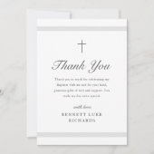 Moderne Elegantie Geslacht Neutraal Doopsel Bedankkaart (Voorkant)