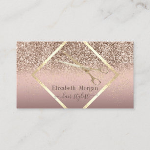 Moderne Elegantie, Glitter Goud Confetti, Schaar Visitekaartje