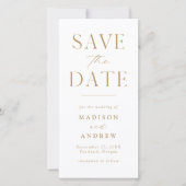 Moderne Elegantie Gouden Foto Save the Date (Voorkant)
