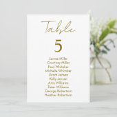 Moderne Elegantie Gouden Tafel 2026 Nummer Zitplaa (Staand voorkant)
