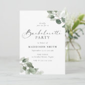 Moderne Elegantie Groene Bladeren Bachelorette Kaart (Staand voorkant)