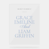 Moderne Elegantie Huwelijk Acryl Receptie Teken Bord (Voorkant)