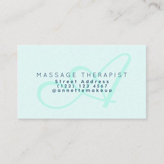 Moderne elegantie in groene turkoois visitekaartje (Achterkant)