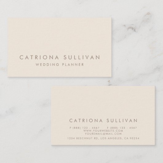 Moderne Elegantie Ivoor Visitekaartje (Voorkant / Achterkant)