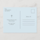 Moderne Elegantie Jongens Doop Dank Je Briefkaart (Achterkant)