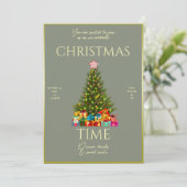 Moderne Elegantie Kerstfeest Kaart (Staand voorkant)
