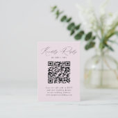 Moderne Elegantie Lavendel QR Code RSVP Informatiekaartje (Staand voorkant)