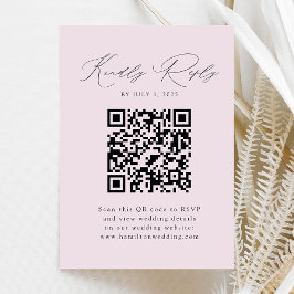 Moderne Elegantie Lavendel QR Code RSVP Informatiekaartje