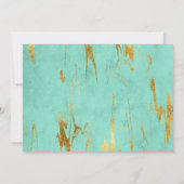 Moderne Elegantie Munt en Gouden Bruiloft Uitnodig Kaart (Achterkant)