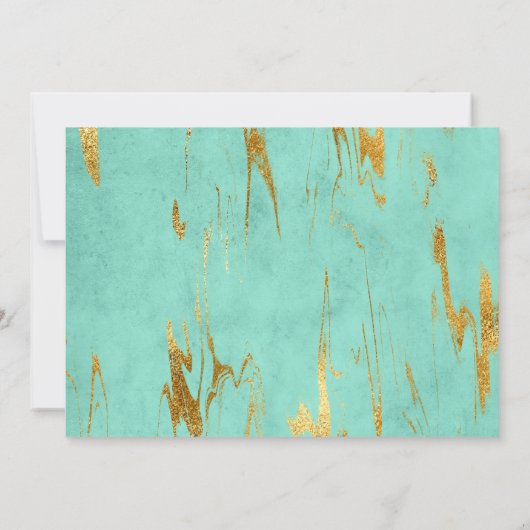 Moderne Elegantie Munt en Gouden Bruiloft Uitnodig Kaart (Achterkant)