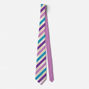 Moderne elegantie Paarse blauw hoekige streep Stropdas