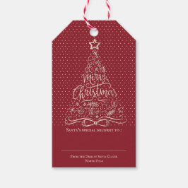 Moderne Elegantie Rood Gift Tag Cadeaulabel