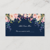 Moderne Elegantie Roze Bloem Botanische Tafel Plaatskaartje (Voorkant)