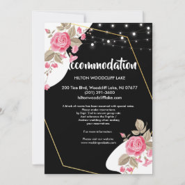 Moderne Elegantie Roze Bloemen accommodatie Behuiz Kaart