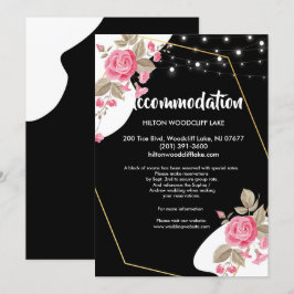 Moderne Elegantie Roze Bloemen accommodatie Behuiz Kaart
