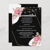 Moderne Elegantie Roze Bloemen string liAccommodat Aankondigingskaart (Voorkant / Achterkant)