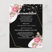 Moderne Elegantie Roze Bloemen string liAccommodat Aankondigingskaart (Voorkant)